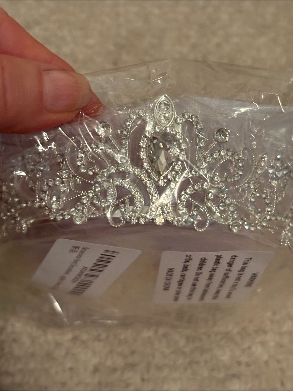 Silver Crystal Bridal Tiara Headpiece - Sparkling Wedding Accessory
